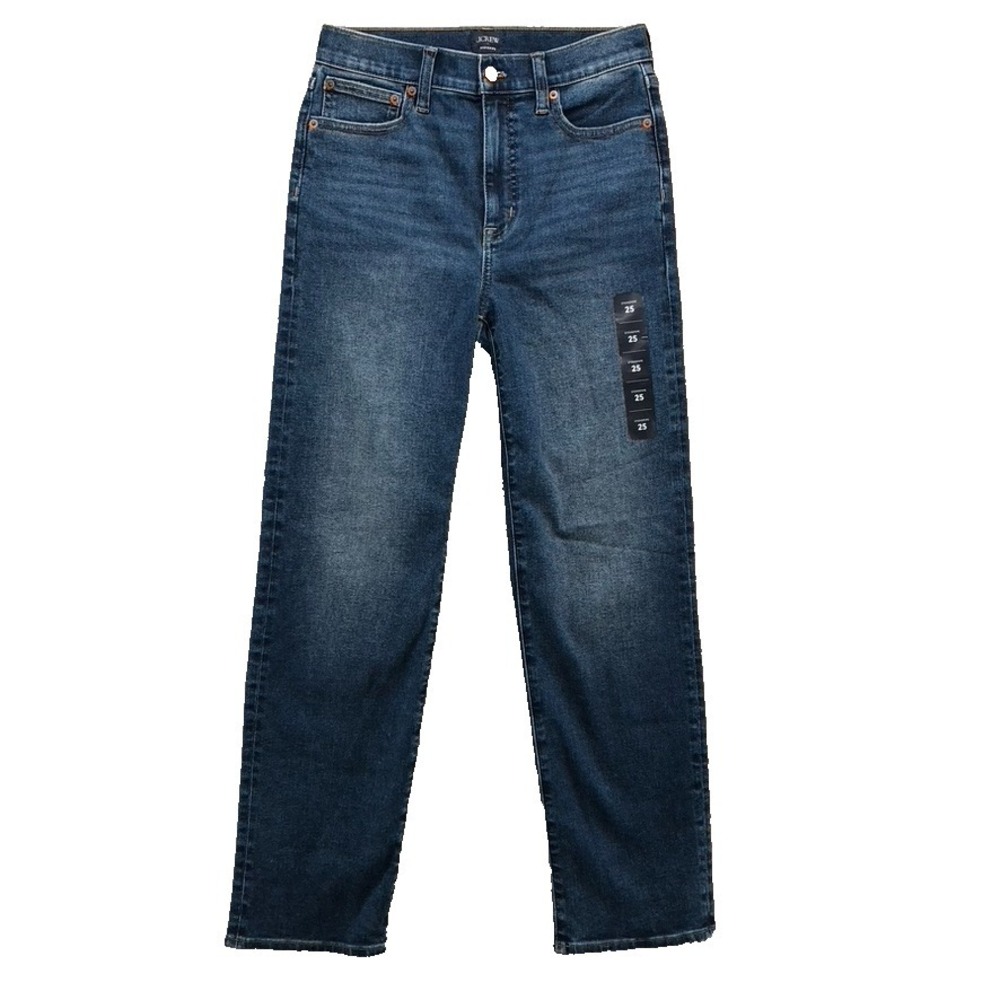 J Crew Stovepipe Straight Leg Jeans Womens 25 0 Blue Denim High Rise Classic